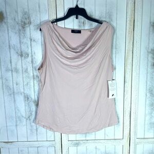 T Tahari Womens Cowl Neck Sleeveless Business Top Shirt Small M Light Pink